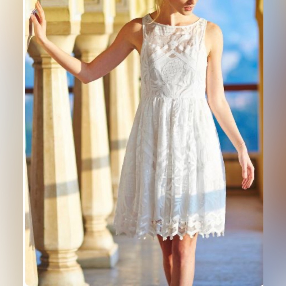 New Anthropologie Overlay Pineapple Lace Dress